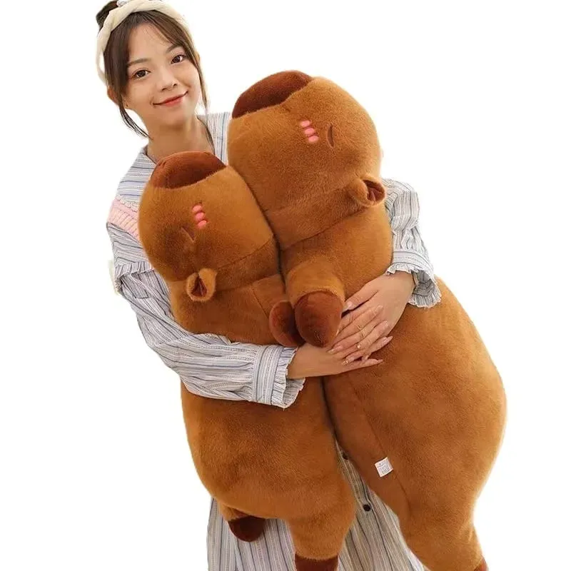 Kawaii Kapibara Peluş Yastık Uzun Vücut Yumuşak Dolması Hayvan Doll Sevimli Sevimli Yastık çekyat Uyku Şekerleme Ev Dekor — image 4