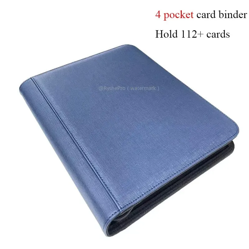 Pengikat Toploader 4 Poket TCG untuk PKM Memegang Toploaders 112+ 3"X4" Pemegang Kad Kulit Poket Bermuka Dua untuk Kad PTCG MTG — image 12