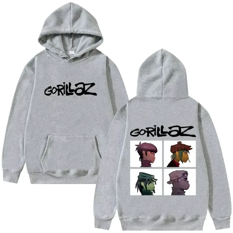 The Gorillaz Rock Band's Fashion Album Features Pattern Prints on Men's Hoodies Sweatshirts Hip-hop Alternative Retro Pullovers — image 7