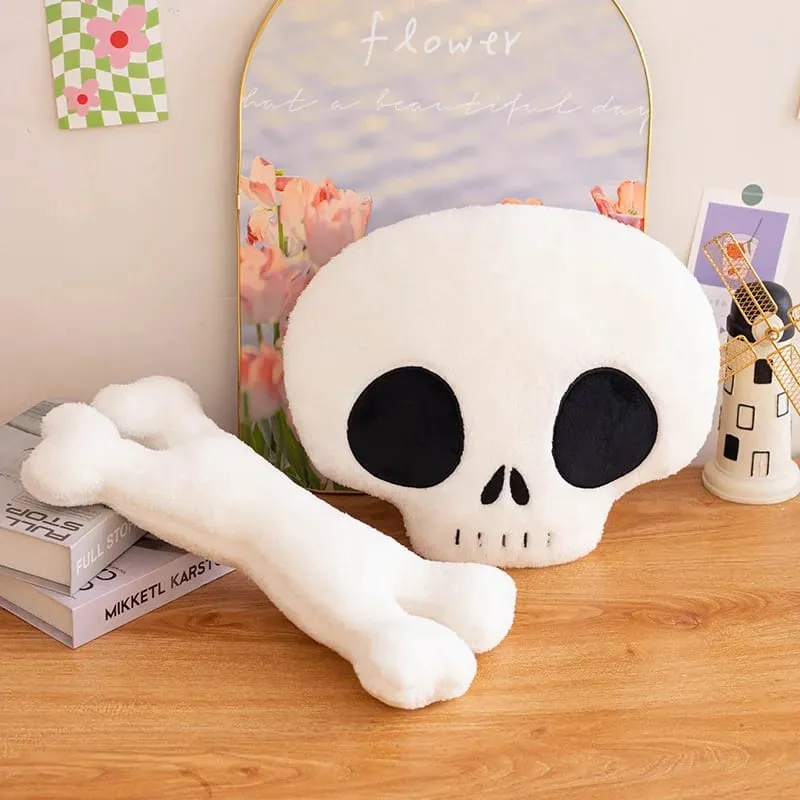1pc Skulland & Crossbones Plush Pillow Halloween Home Decoration Toys Sofa Chair Cushion Doll — image 2