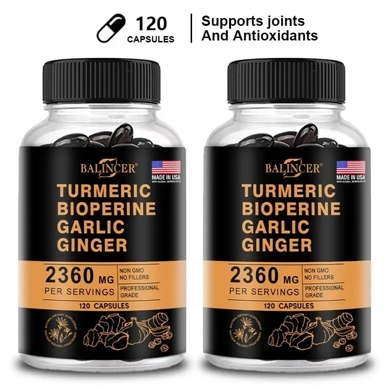 Gurkemeje ingefærtilskud Piperine 2360 mg understøtter fordøjelses- og immunsundhed forbedrer inflammation og fremmer ledsundhed