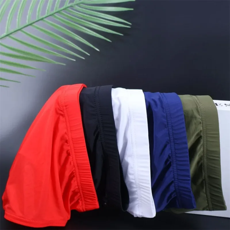 Solid Color Pouch Underwear Men Bulge Lift Panties Lingerie Low Rise Plus Size Ice Silk Male Comfortable Briefs — image 12