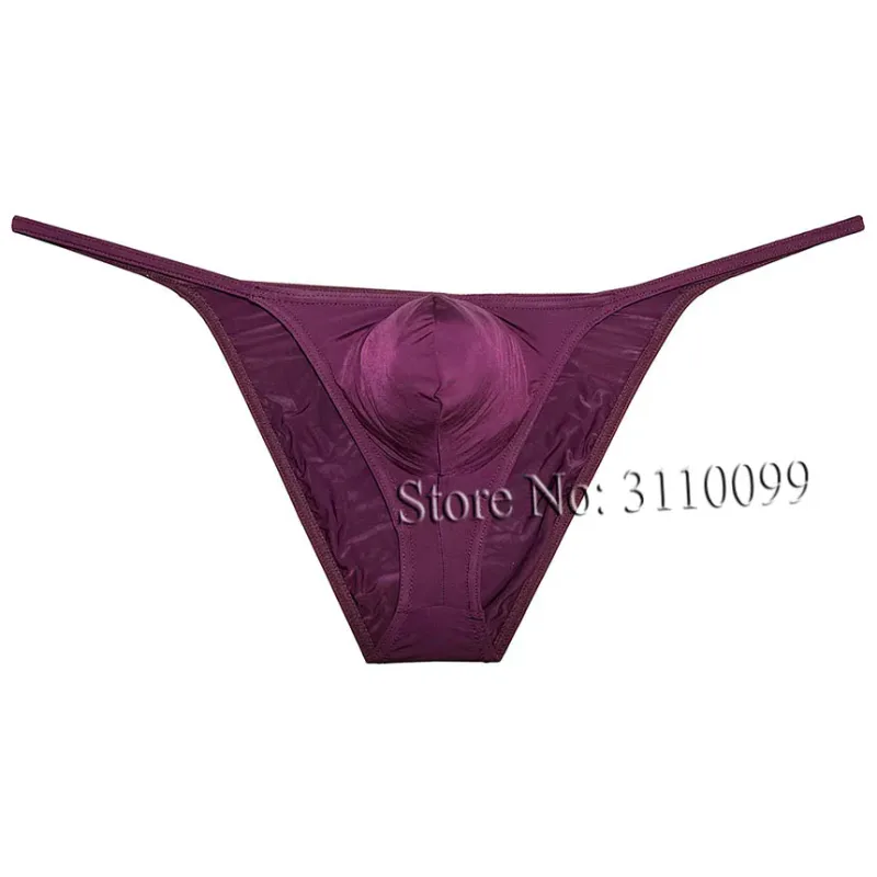 Men's Briefs Shiny Enhance Bikini Bulge Pouch Ruched Skimpy Underwear — image 11