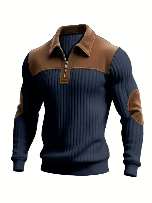 Felpe felpa da uomo 2026 nuova maglia risvolto cuciture ricamo sport casual autunno cerniera felpa abbigliamento uomo
