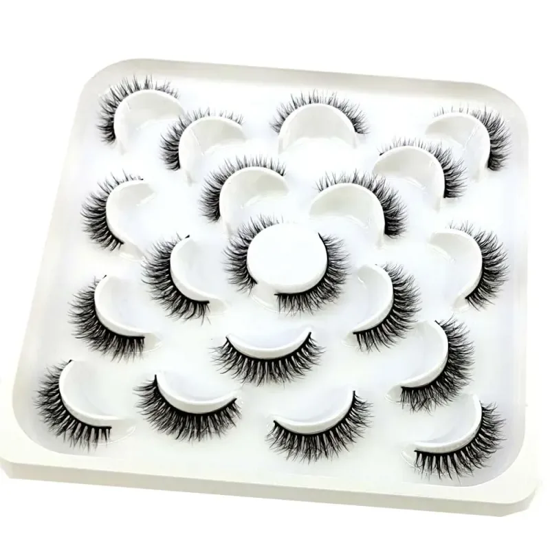 NEW 10 pairs Handmade 3d mink lashes short False Eyelashes Cross Messy Dense Natural Eye Lashes Stage Makeup False Eyelashes — image 18