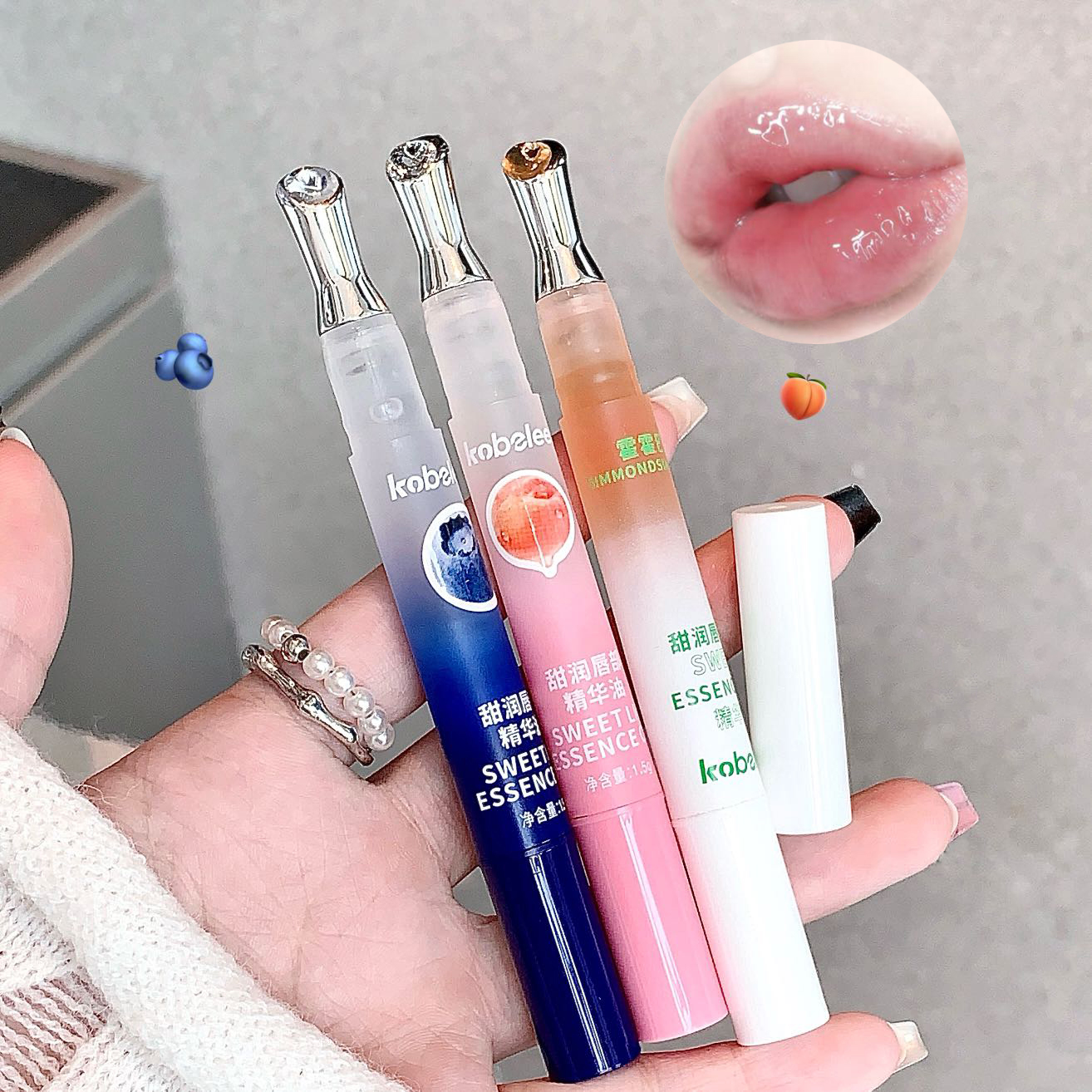 Peach Lip Oil Hydrating Mirror Lip Gloss Moisturizing Non-sticky Lip Tint Lips Plumper Autumn and Winter Lips Care Serum Primer — image 5