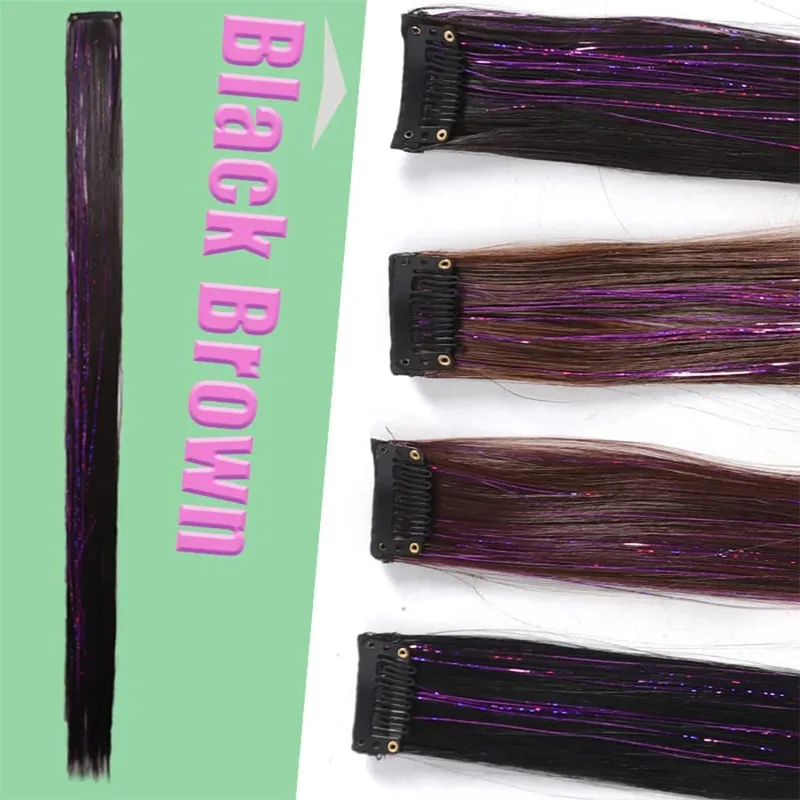 Synthetic Ear-dyed Laser Wig Piece One-card Seamless Feather Hair Extension Artifact Girl Group Stage Headdress Patch — image 22