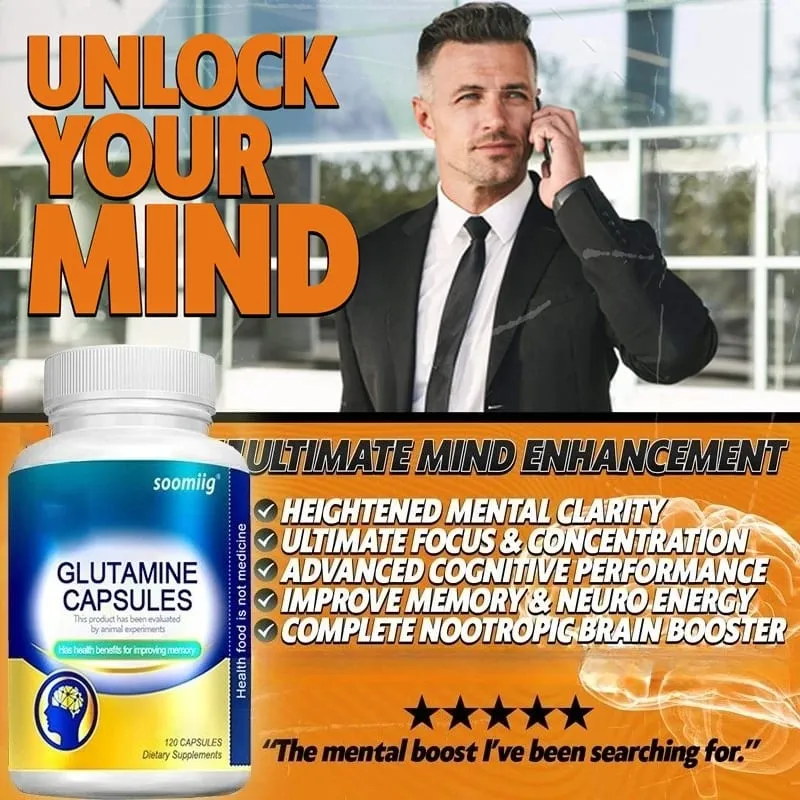 L-Glutamine - Supports Digestive Gut Health and Promotes Muscle Growth and Recovery Improves Immunity - 120 Capsules — image 6