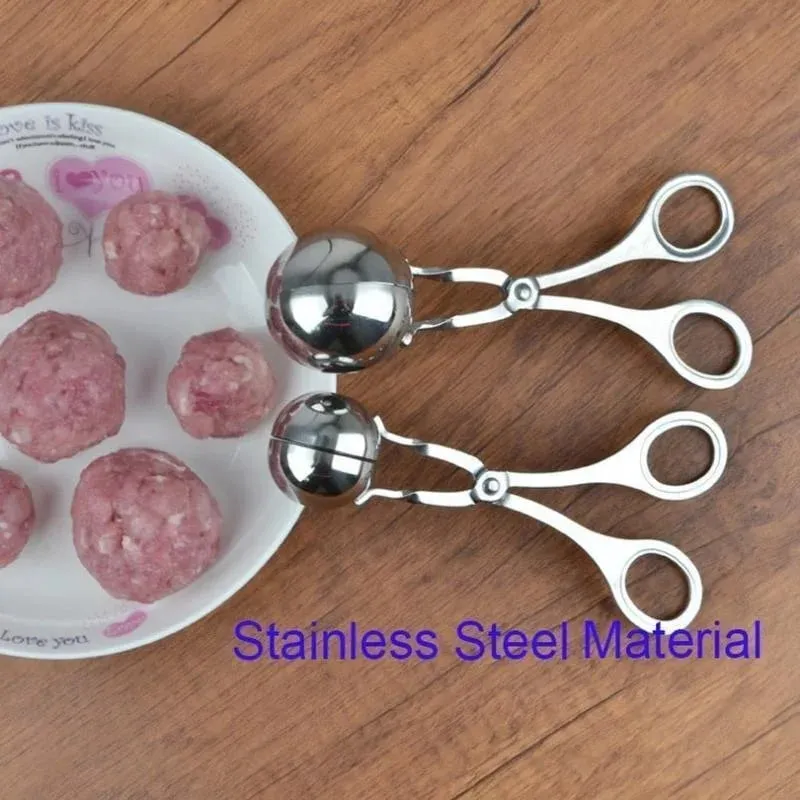 Meat Ball Maker Tool Stainless Steel Clip Round Rice Ball Shaper Spoon Meatball Making Mold Non Stick Stuffed Kitchen Gadget — image 9