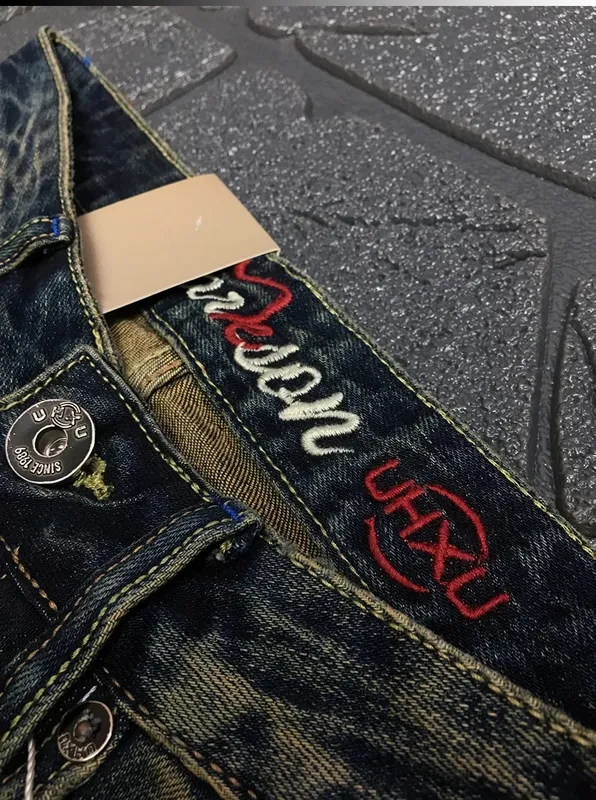 High Quality 99% Cotton Red Selvedge Stretch Denim Jeans Men American Vintage Casual Slim Fit Straight Pants 24ss Y2k Youth Male — image 8