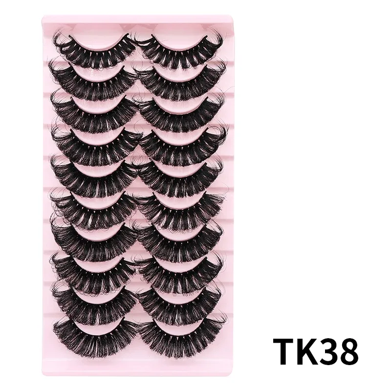10 Pairs Russian DD Curl Bulk Fluffy Strip Lashes Natural Soft False Eyelashes Reusable Handmade Eye Lashes for Daily&Party — image 22
