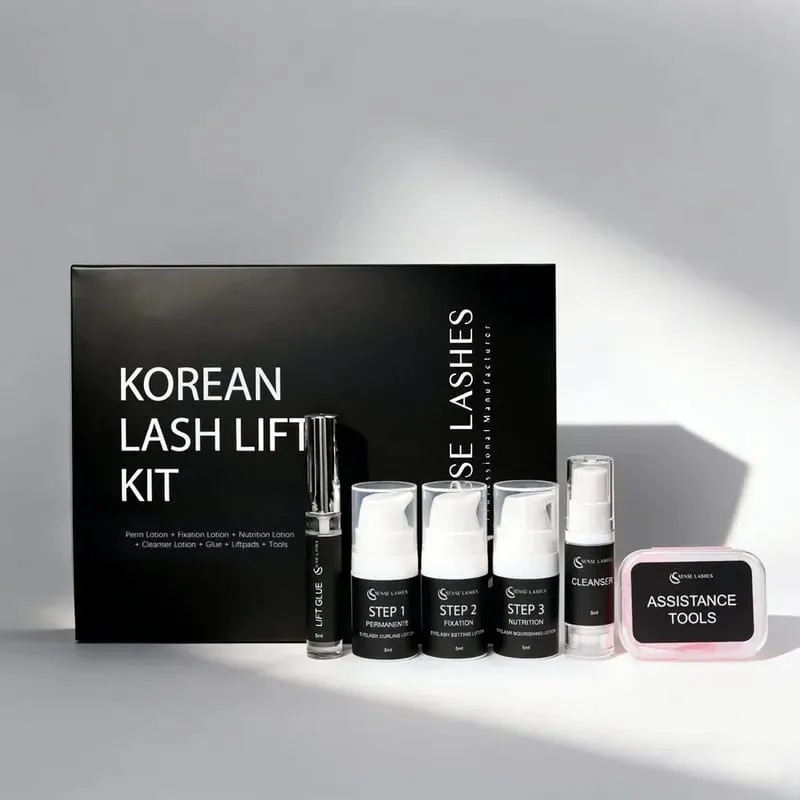 Korean Lash Lift Pro Kit Professional Eyelash Perm Kit for Salon & Home Use Lifting Eyelashes Lasting 6-8 Weeks