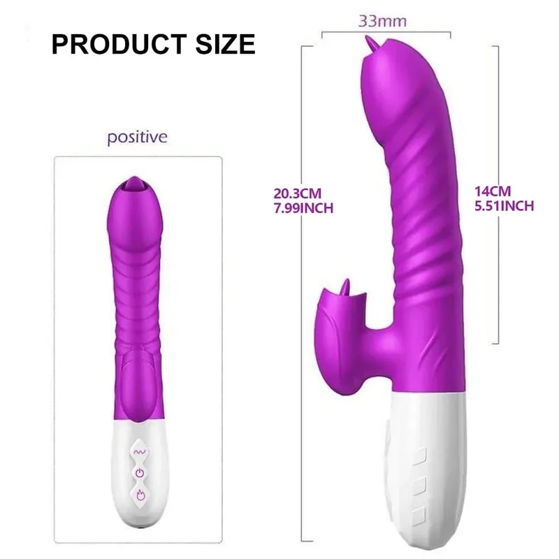 여성을위한 추진 진동기 G Spot Clitoral 젖꼭지 자극기 난방 현실적인 딜도 라구 딜도 자위 성인 섹스 토이 — image 5