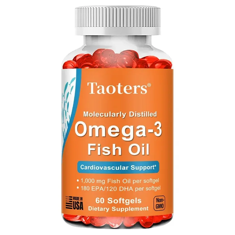 Omega 3 Fish Oil Capsules DHA EPA Soft Gels Non-GMO Gluten Free Dietery Supplement