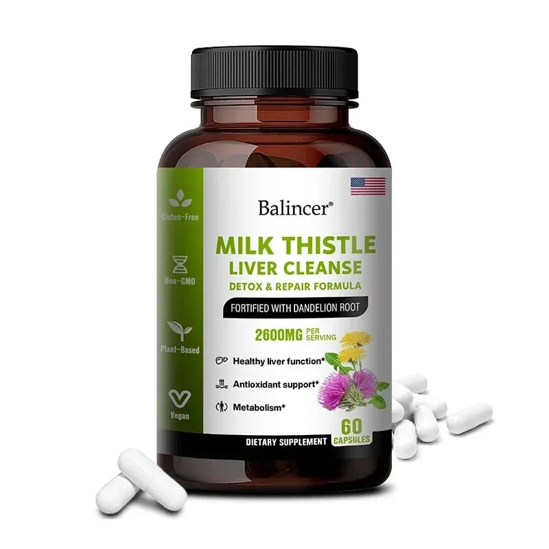 Milk Thistle and Dandelion Root Extract Supplement for Liver Detoxification Repair and Nourishing Antioxidant — image 10