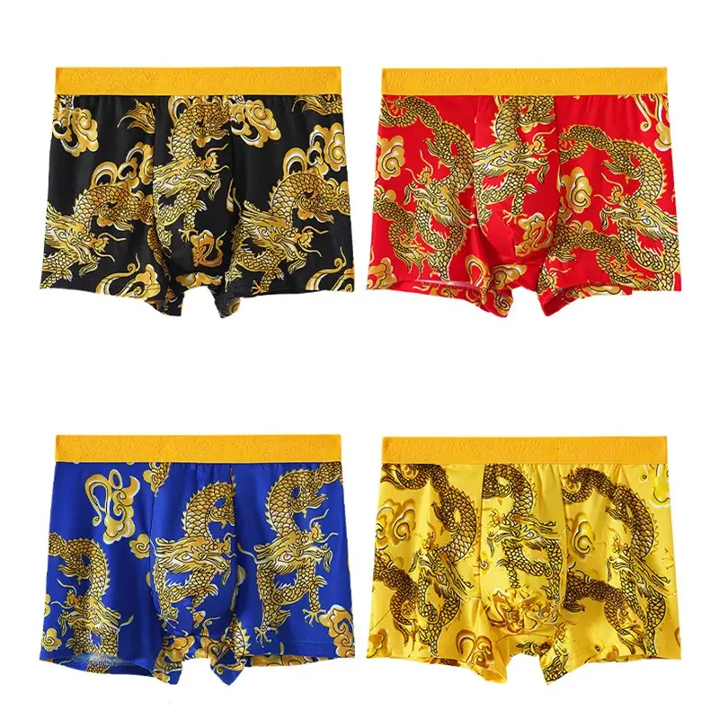 4pcs/set Men Underwear 3D Pattern Sexy Underpants U-shaped Convex Pouch Fashion Boys' Panties New Style Boxershorts Men — image 2