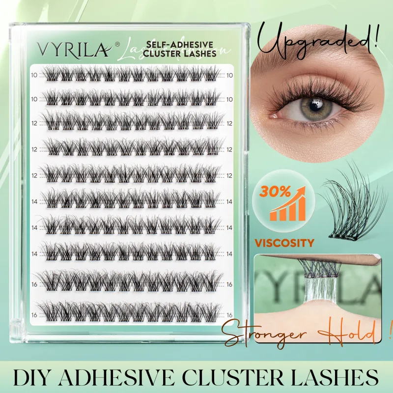 Selbstklebende Wimpern, kein Kleber erforderlich, Wimpern 10–16 mm, vorgeklebte Cluster-Wimpern, D-Locken, weiche, natürliche Wimpern zum Aufdrücken — image 6