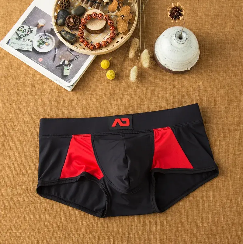 Men's flat-angle milk silk underwear comfortable and skin-friendly breathable silky smooth quick-drying low-rise boxers — image 5