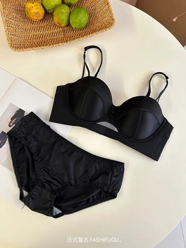 AA Cup Strapless Bra Set Fixed Half Cup Built-in Lift Lingerie Push Up Convertible Underwear Push Up Convertible Underwear — image 7