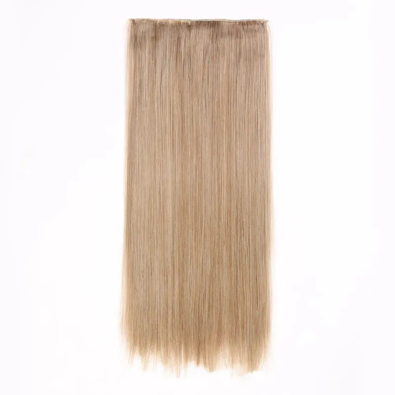 Synthetic Clip in Hair Extensions 6 Pcs/Set 16 Clips Long Straight Hairpieces Clip On Hair Extension for Women Blonde — image 53