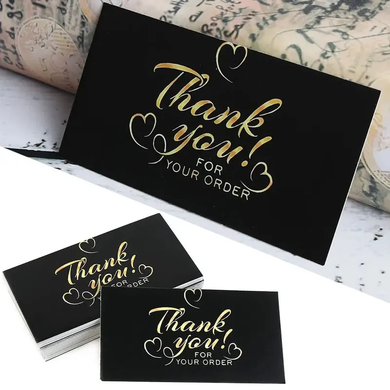 50PCS Thanks Greeting Cards Thank You Card For Supporting My Small Business Paper Seal Label Party Gift — image 1