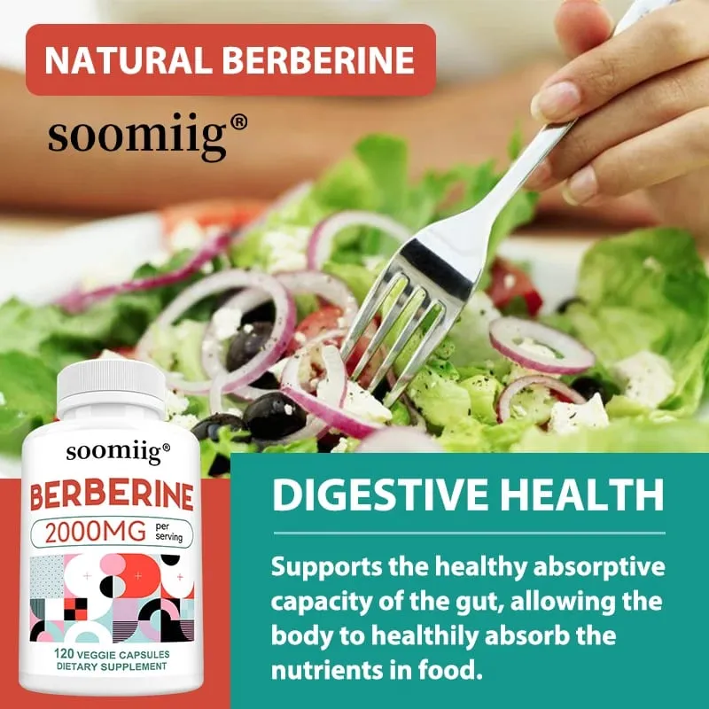 Berberine Capsules 2000mg Supports Heart Health Immune System Digestion Health Balance Blood Pressure and Healthy Cholesterol — image 4