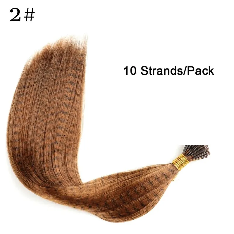 Synthetic Colored I-Tip Faux Feather Hair Extensions 16" 10 Strands/Pack Women's Heat Resistant Fiber Wig Accessories