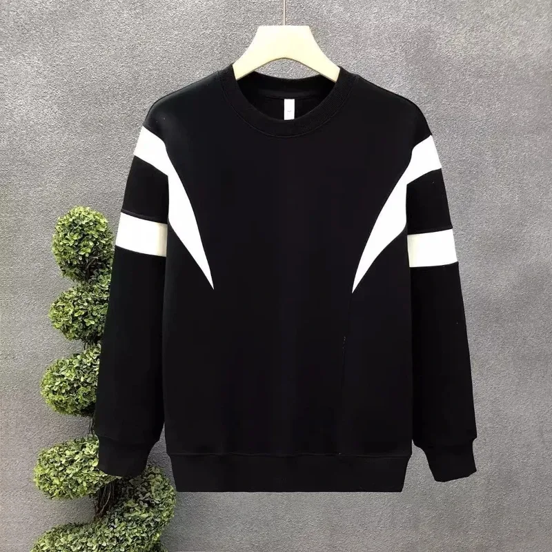 Men Clothing Trend Contrast Patchwork Lazy Style Hoodies Sweatshirts Spring Autumn Long Sleeve Loose Fashion Tops Korean Casual