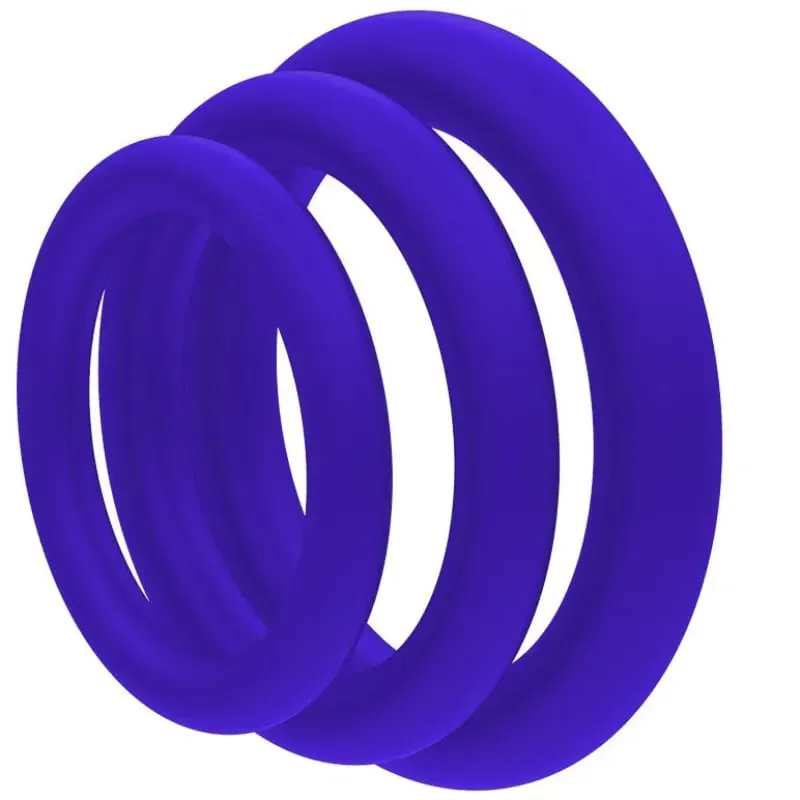 Cock Ring Durable Silicone Penis Rings Men Ejaculation Delay Rubber Sex Toys Rings for Male 3pcs/Set — image 3