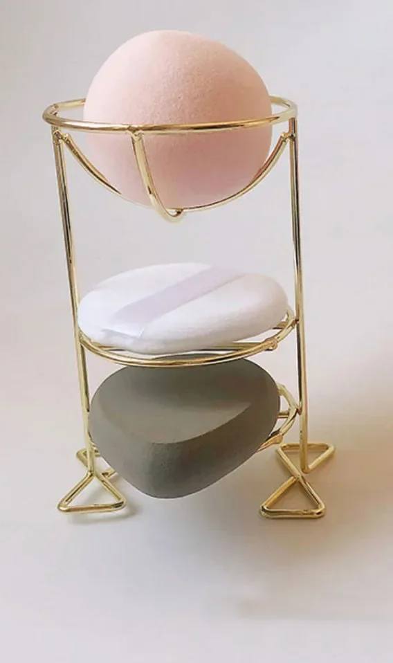 Multilayer Metal Bracket Makeup Puff Rack Cosmetic Holder Blender Display Stand Alloy Drying Power Make Up Sponge Tools