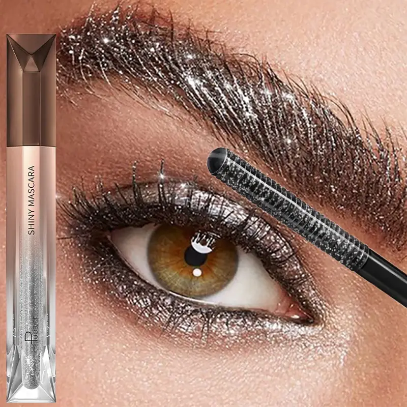 Eyelash Eyebrow Glitter Mascara Brush Lengthing Eye Lash Colored Blue Pink Gold Mascara Eyelashes Curling Extension Makeup — image 1