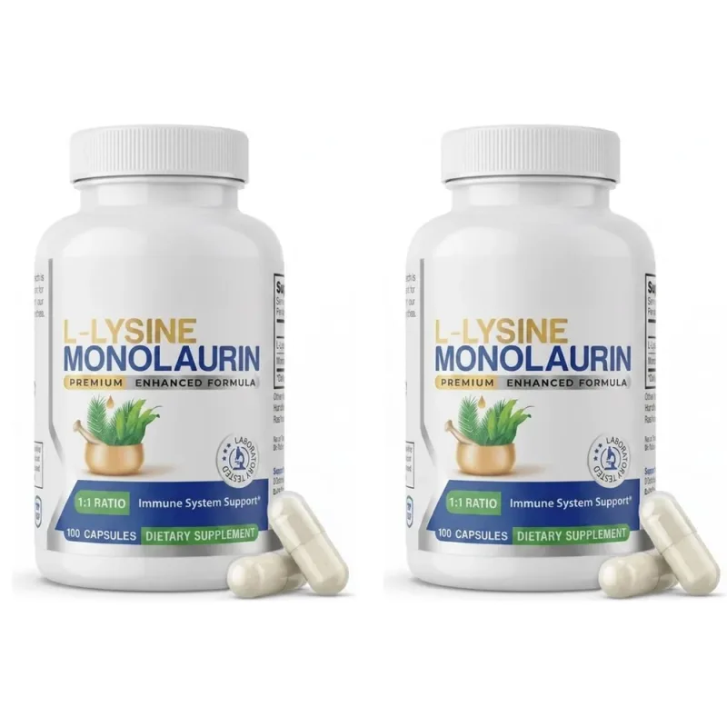 Kapseln mit L-Lysin-HCl und Monolaurin im Verhältnis 1:1, Immune Wellness, tägliche Verteidigung und Gleichgewichtsunterstützung, je 600 mg, 100 Stück — image 8