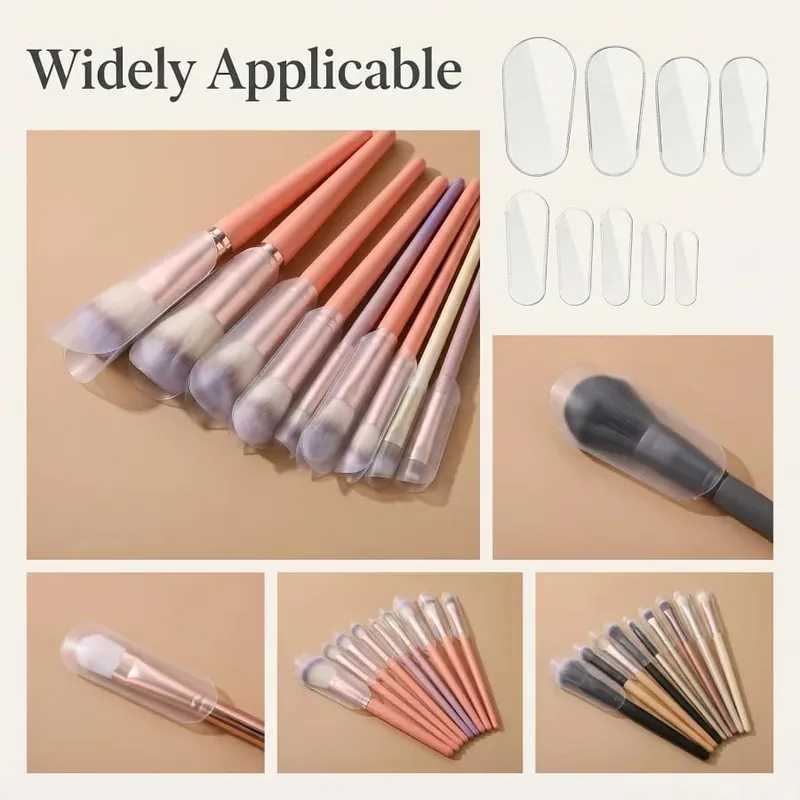 18pcs/set Makeup Brush Dust Cover 9-Size Universal Fit Clear Storage Bag for MakeUp Brushes Waterproof Bristle Protection Cover — image 2