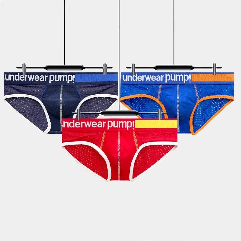 남자의 낮은 허리 슬리밍 메쉬 팬티 U 볼록한 주머니 탄성 허리띠 통기성 다채로운 Jockstrap 속옷