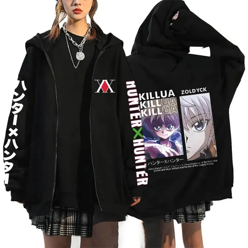 Unisex Anime Hunter X Hunter Killua Zoldyck Gon Print Hoodie Zip Hoodies Loose Casual Streetwear Men And Women Classic Simple — image 13