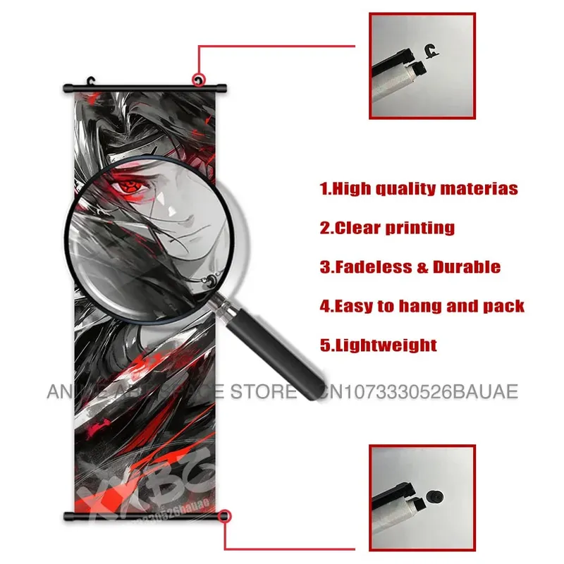 Anime Naruto Hanging Painting Hatake Kakashi Wall Art Scrolls Picture Uchiha Sasuke Home Decor Canvas Poster Haruno Sakura Mural — image 5