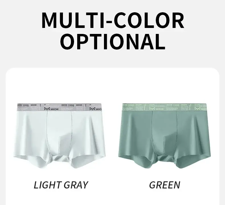 MiiOW 3Pcs Ice Silk Men Underwear Boxers Breathable Ultra-thin Mens Underpants Antibacterial Mens Panties Man Boxershorts Briefs — image 17