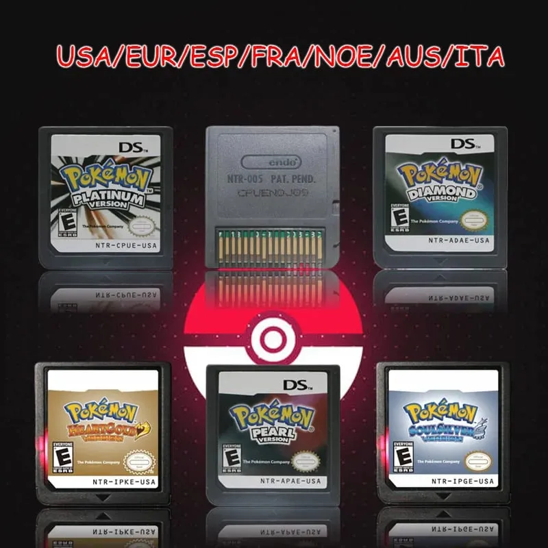 Pokemon Series DS-Spielkassette Diamond Platinum Pearl HeartGold SoulSilver Black White Mehrsprachig für NDS/2DS — image 1