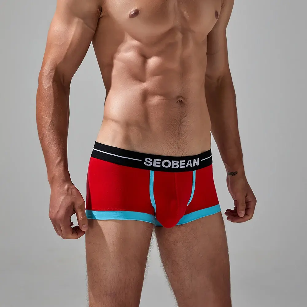 Seobean 4-Pack Men's Cotton Underwear Comfortable Breathable Sweat-Absorbent Flat-Bottom Briefs — image 6