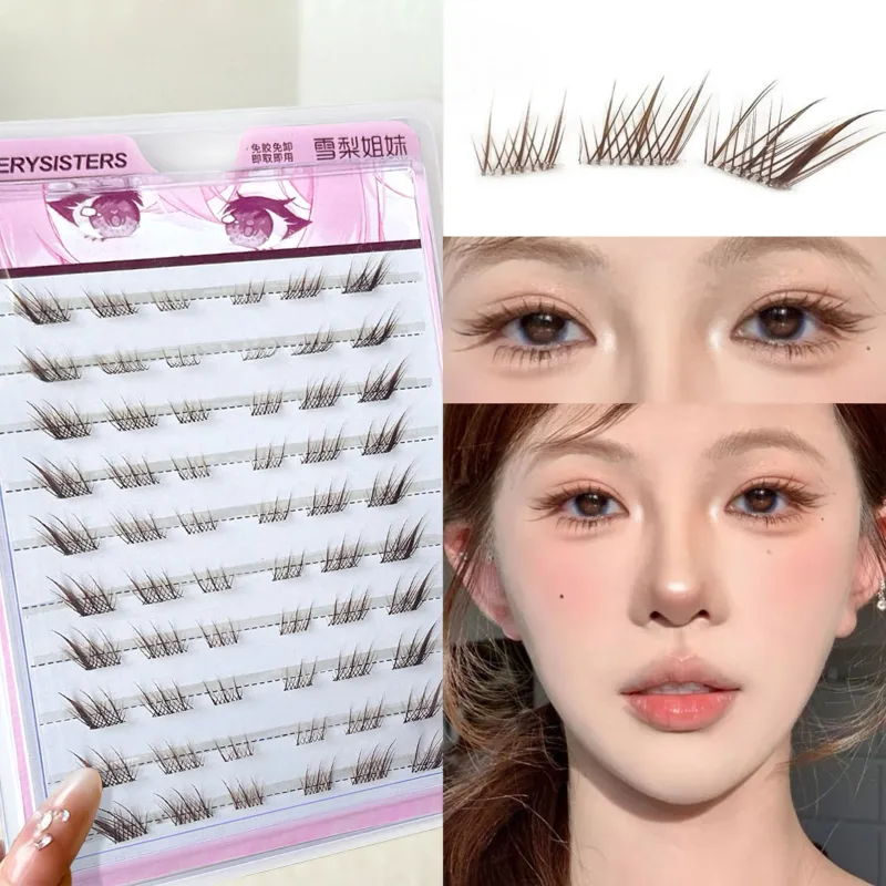 10rows Foxes Style Anime False Eyelashes Natural Curling 8-13mm Spiky Cluster Segmented Eyelash Extension Para sa Beauty Eye Makeup — image 3