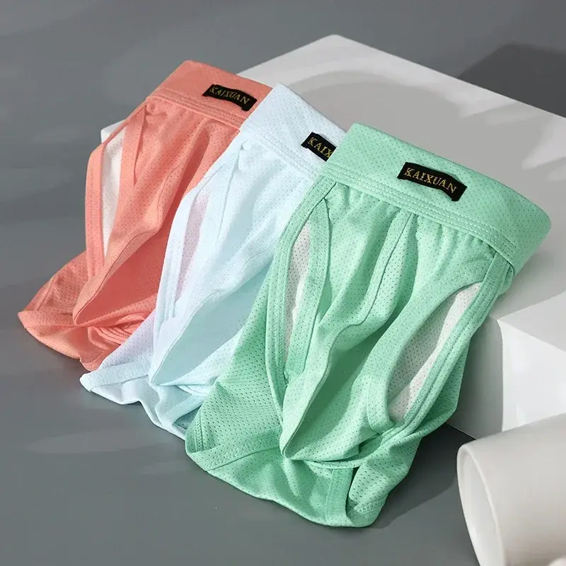 Men's Quick Dry Breathable Polyester Underwear with Bullet Pouch Sexy Trunks Side Opening Comfortable Briefs — image 6