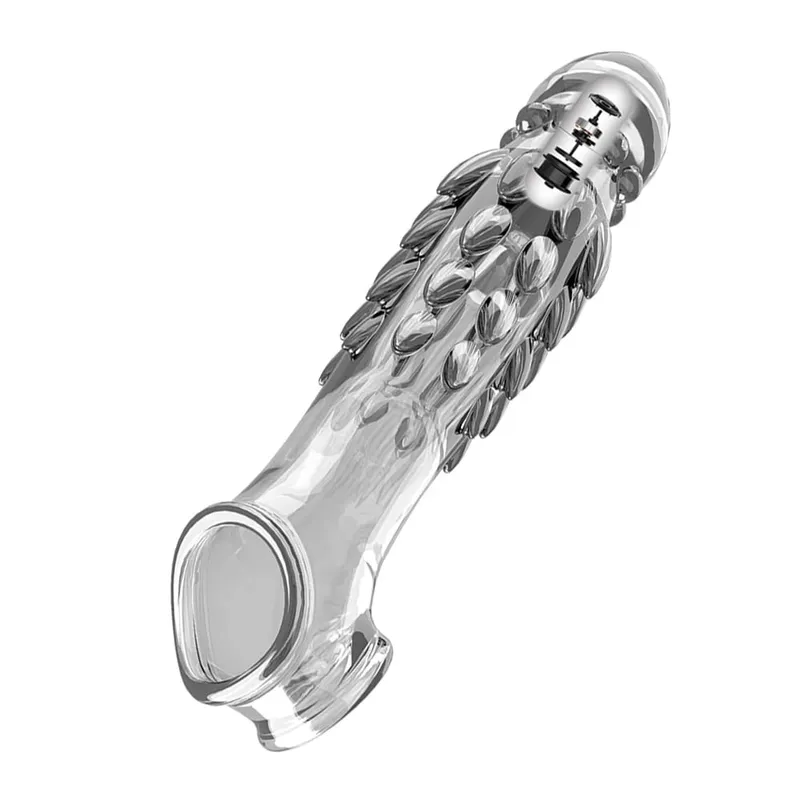 Reusable Cock Ring Vibrator Delay Condom Penis Sleeve Extension Extend Dildo Adult Anal Plug Sex Toys For Men For Women Sex Toys — image 12