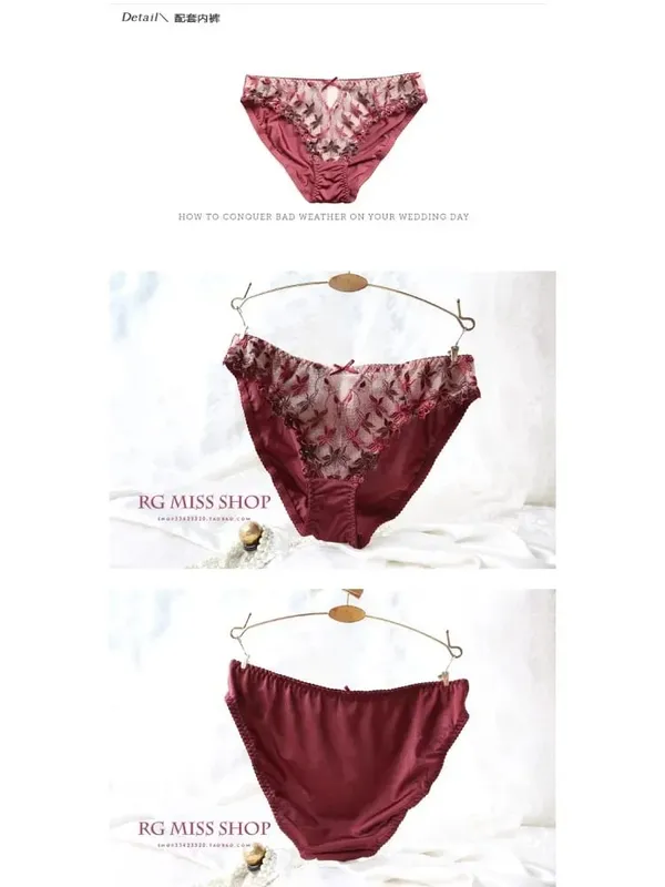 Sexy Ultra-Thin Red Lace Bra Set | Plus Size Minimizer Full Bust Underwear| Zodiac Year Women's Lingerie|Slimming Push-Up Design — image 4