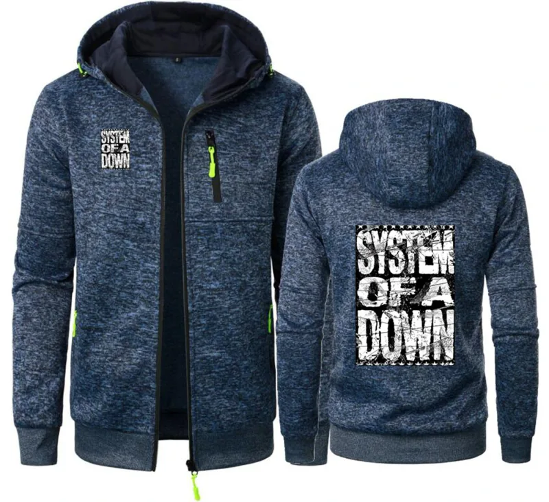 90s Vintage Rock Band System of A Down Mezmerize Men's Hoodies Sweatshirt Zip Hooded Sweatshirt Men Sportswear Slim Fit Jacket
