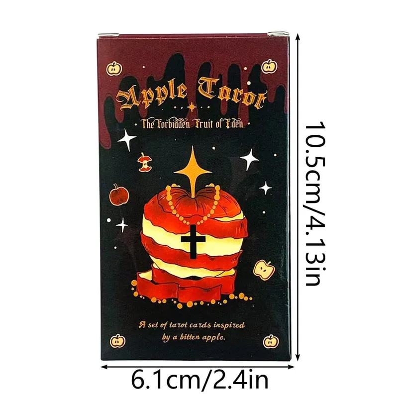 Balíček jablečných tarotů 78 karet Temná pohádka Tarotové karty s tematikou jablek Věštění Meditace Halloweenský dárek pro začínající sběratele — image 6