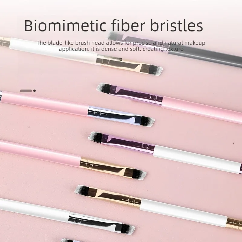 Berus Kening Lembut Berus Bulu Mata 2 dalam 1 Pembentuk Kontur Profesional Kening Eyeliner Berus Solek Eyes Blending Berus Kosmetik — image 3