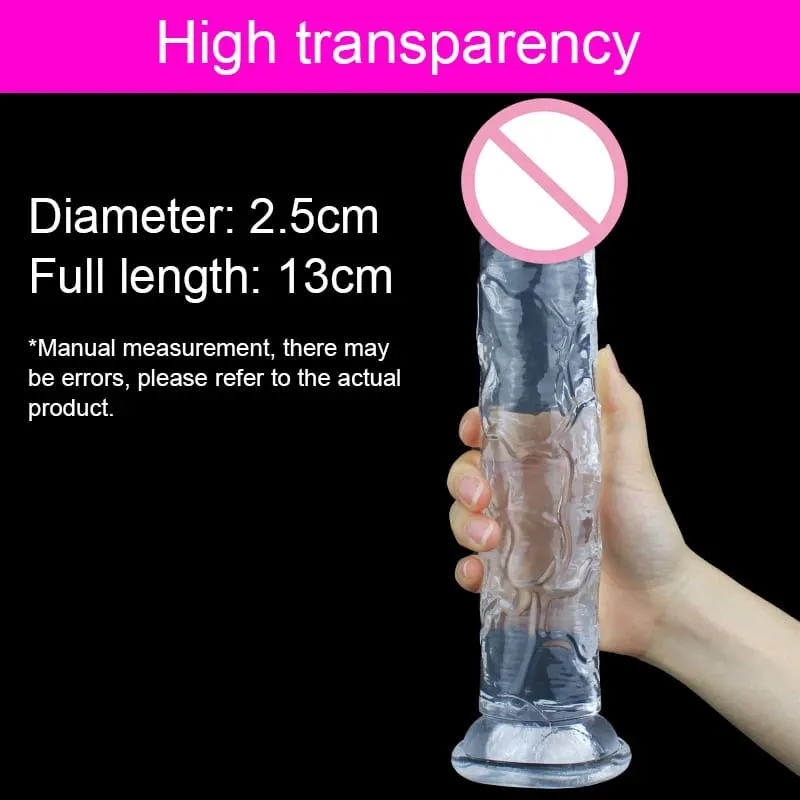 New Transparent Realistic Suction Cup Dildo Jelly Penis Dildo Clitoral Stimulator Big Dick Female Masturbator Lesbian Sex Toys — image 9