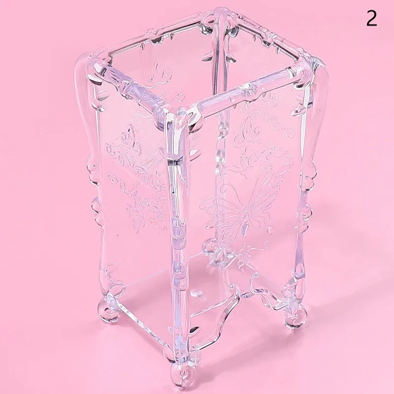 Cotton Pad Nails Storage Box Butterfly Transparent Pink Design Napkins Container Brush Organizer Makeup Case Nail Art Tools — image 10