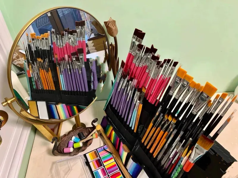 Brush storage brush bag large capacity foldable portable make up brush bag dedicated storage bag for body painting makeup — image 2