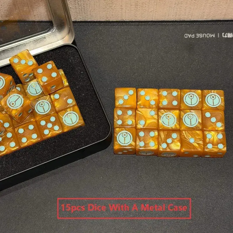 15PCS 16mm/0.63inch D6 Wargaming Dice Set para sa Tabletop Miniatures Game Pagsubaybay sa Damage ng Army Faction Themed Dice Token